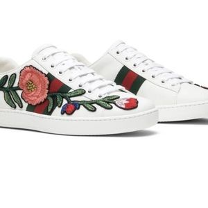 New Gucci Ace Floral Embroidered shoes size 38